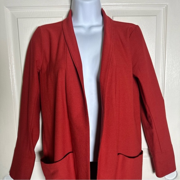 Eileen Fisher XXS Stretch Pockets Long Open Blazer Semi Structured Oversized - Picture 4 of 14